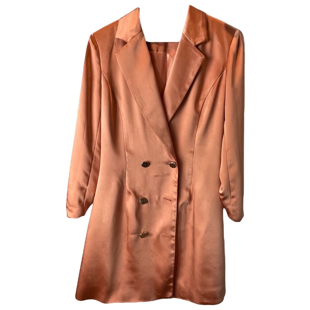 Bebe Burnt Orange Satin Blazer